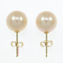 Load image into Gallery viewer, AAA 8.5–9 mm High Luster Peach Cultured Pearl Stud Earrings