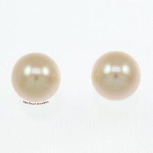 Load image into Gallery viewer, AAA 8.5–9 mm High Luster Peach Cultured Pearl Stud Earrings