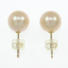 Load image into Gallery viewer, AAA 8.5–9 mm High Luster Peach Cultured Pearl Stud Earrings