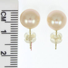 Load image into Gallery viewer, AAA 8.5–9 mm High Luster Peach Cultured Pearl Stud Earrings