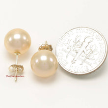 Load image into Gallery viewer, AAA 9–9.5 mm High Luster Pink Cultured Pearl Stud Earrings