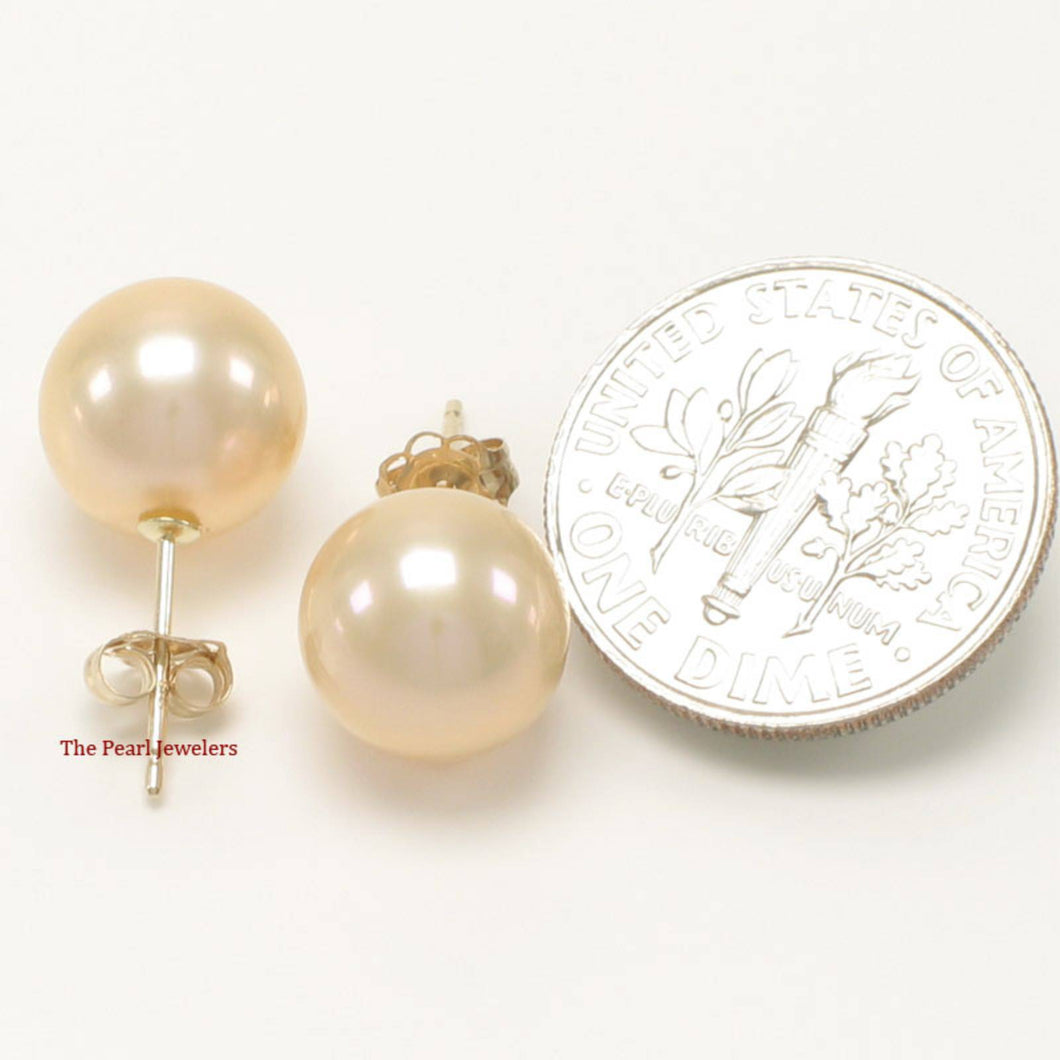 AAA 9–9.5 mm High Luster Pink Cultured Pearl Stud Earrings