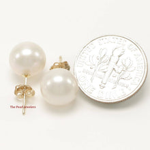 Load image into Gallery viewer, AAA 9–9.5 mm High Luster White Cultured Pearl Stud Earrings