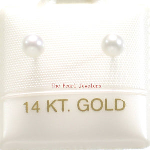 AAA 3.5 mm High Luster White Cultured Pearl Stud Earrings