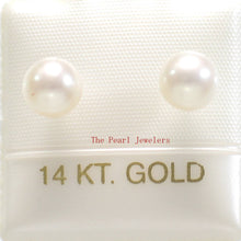 Load image into Gallery viewer, AAA 5.5–6 mm High Luster White Cultured Pearl Stud Earrings