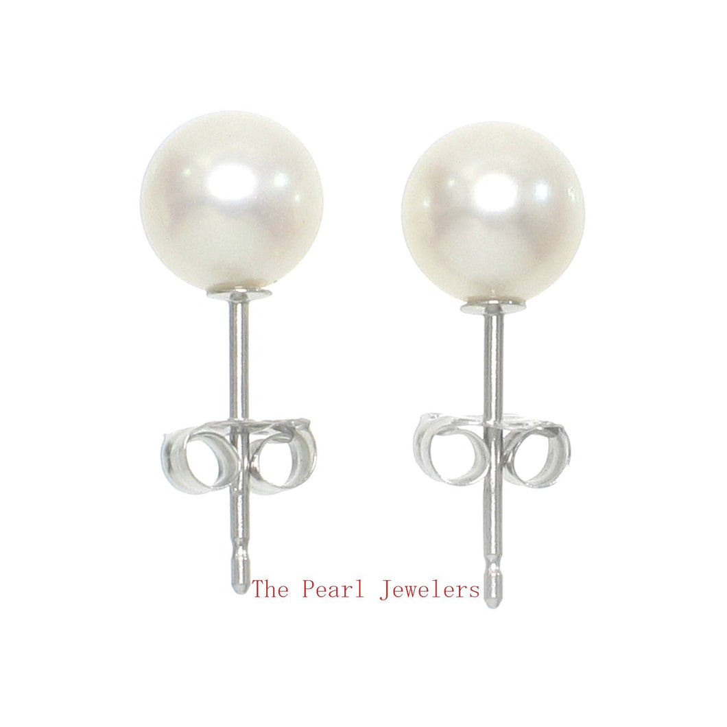 AAA 5.5–6 mm High Luster White Cultured Pearl Stud Earrings