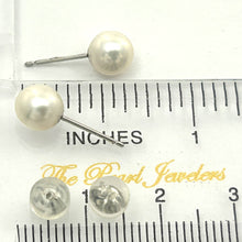 Load image into Gallery viewer, AAA 6–6.5 mm High Luster White Cultured Pearl Stud Earrings