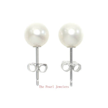 Load image into Gallery viewer, AAA 6–6.5 mm High Luster White Cultured Pearl Stud Earrings