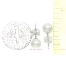 Load image into Gallery viewer, AAA 6–6.5 mm High Luster White Cultured Pearl Stud Earrings