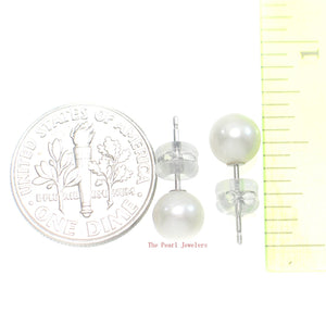 AAA 6–6.5 mm High Luster White Cultured Pearl Stud Earrings