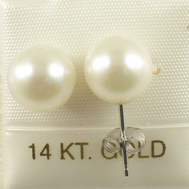 AAA 8–8.5 mm High Luster White Cultured Pearl Stud Earrings