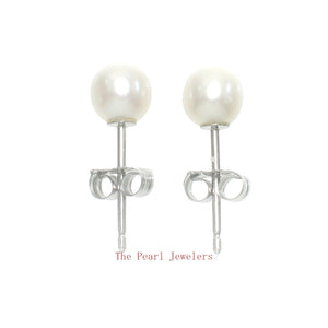 AAA 4–5 mm High Luster White Cultured Pearl Stud Earrings