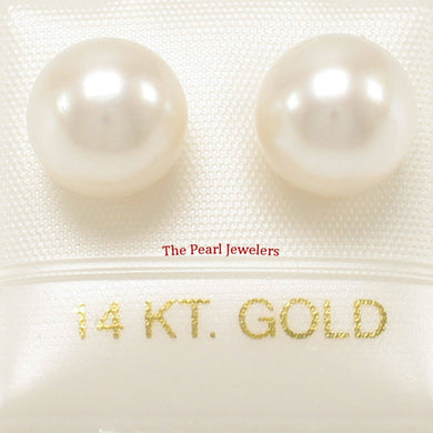 AAA 8.5–9 mm High Luster White Cultured Pearl Stud Earrings