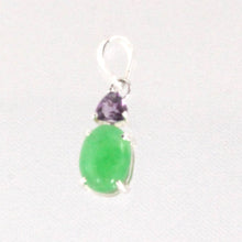 Load image into Gallery viewer, Amethyst &amp; Green Jade Sterling Silver Pendant