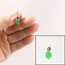 Load image into Gallery viewer, Amethyst &amp; Green Jade Sterling Silver Pendant