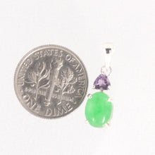 Load image into Gallery viewer, Amethyst &amp; Green Jade Sterling Silver Pendant
