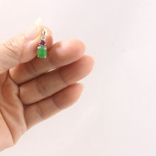 Load image into Gallery viewer, Amethyst &amp; Green Jade Sterling Silver Pendant
