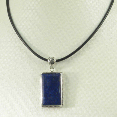 Antique-Style Blue Lapis Rectangle Pendant