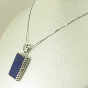 Antique-Style Blue Lapis Rectangle Pendant