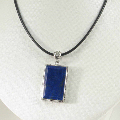 Antique-Style Blue Lapis Rectangle Pendant