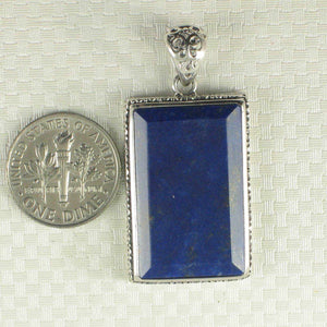 Antique-Style Blue Lapis Rectangle Pendant