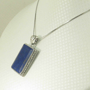 Antique-Style Blue Lapis Rectangle Pendant