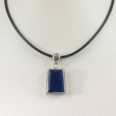 Antique-Style Blue Lapis Trapezoid Pendant