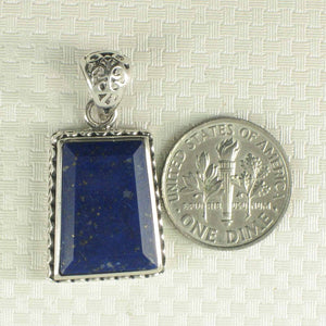 Antique-Style Blue Lapis Trapezoid Pendant