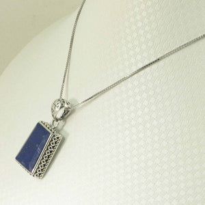 Antique-Style Blue Lapis Trapezoid Pendant