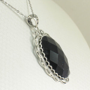 Antique-Style Faceted Oval Blue Sandstone Pendant