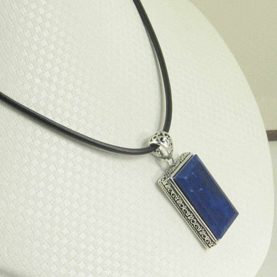 Antique-Style Lapis Rectangle Pendant