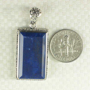 Antique-Style Lapis Rectangle Pendant