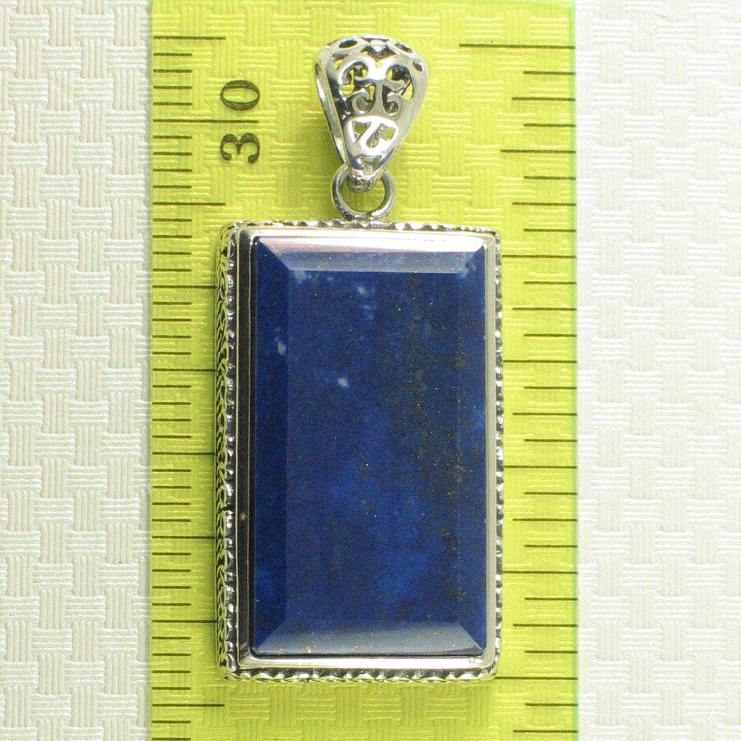 Antique-Style Lapis Rectangle Pendant