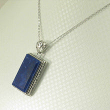 Load image into Gallery viewer, Antique-Style Lapis Rectangle Pendant