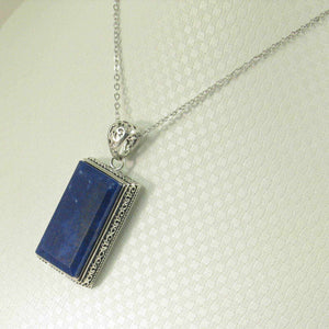 Antique-Style Lapis Rectangle Pendant
