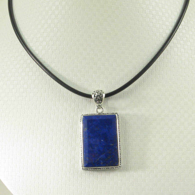 Antique-Style Lapis Rectangle Pendant
