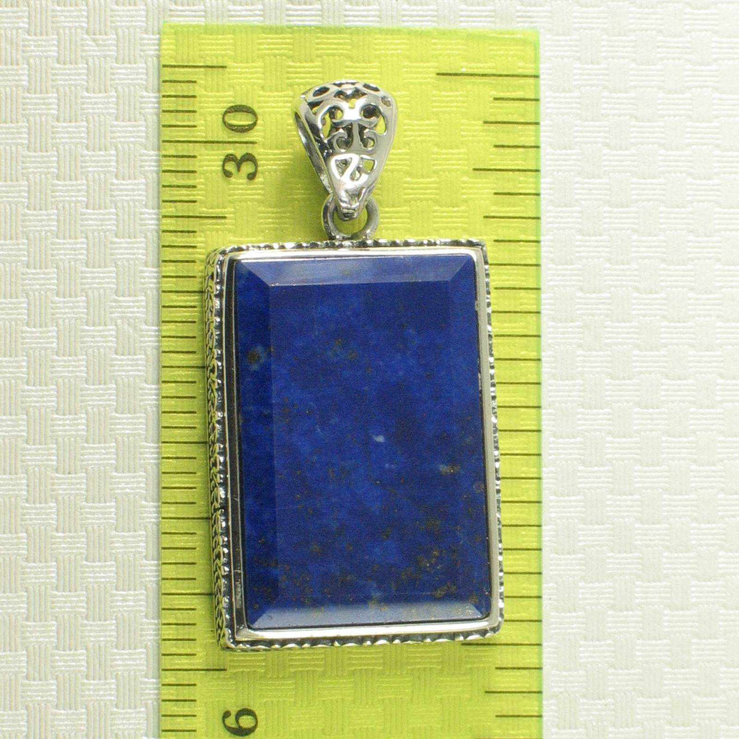 Antique-Style Lapis Rectangle Pendant