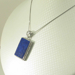 Antique-Style Lapis Rectangle Pendant