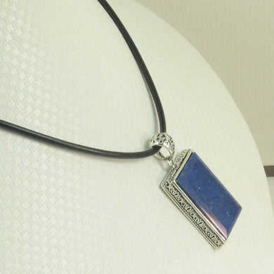 Antique-Style Lapis Rectangle Pendant