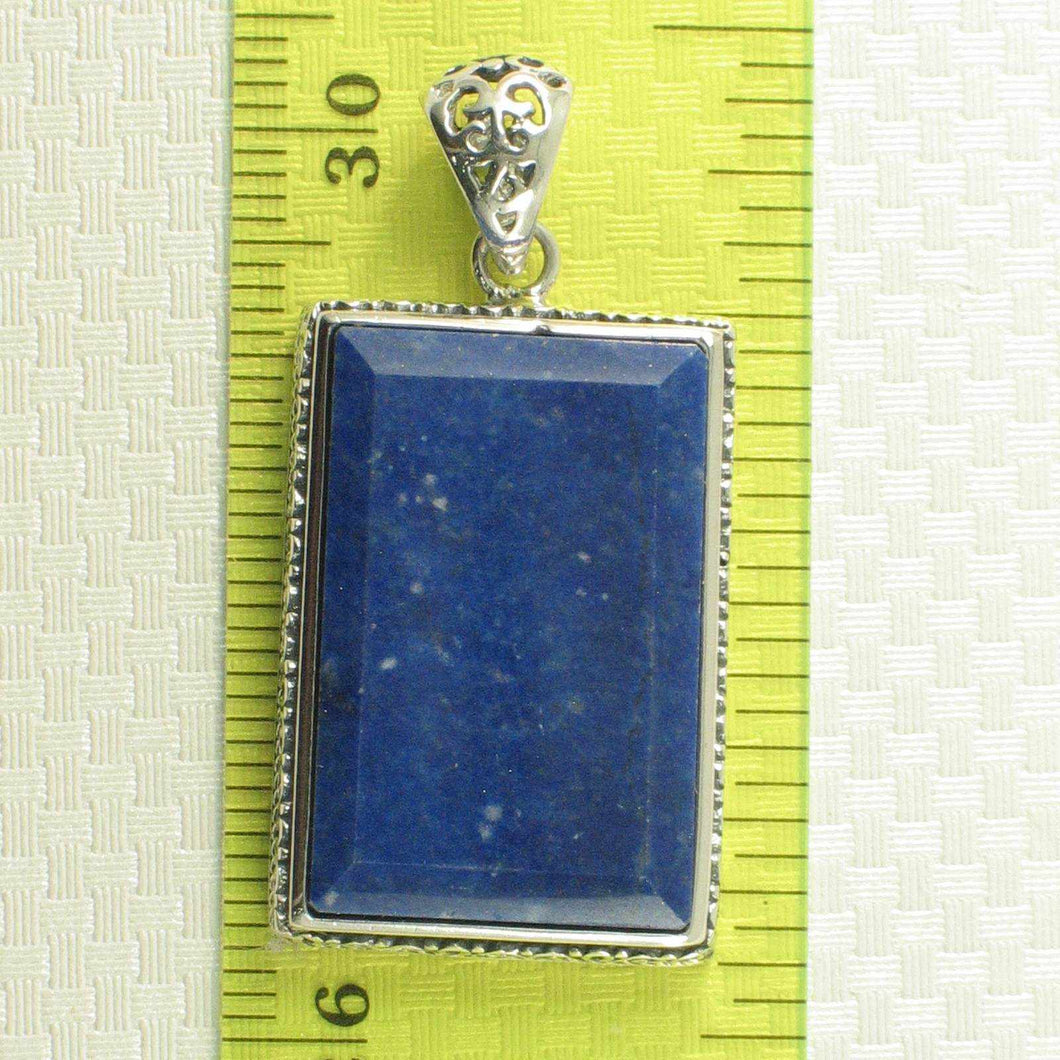 Antique-Style Lapis Rectangle Pendant