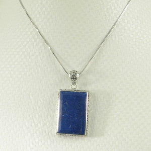 Antique-Style Lapis Rectangle Pendant