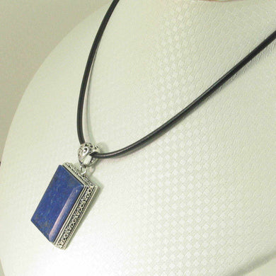 Antique-Style Lapis Rectangle Pendant