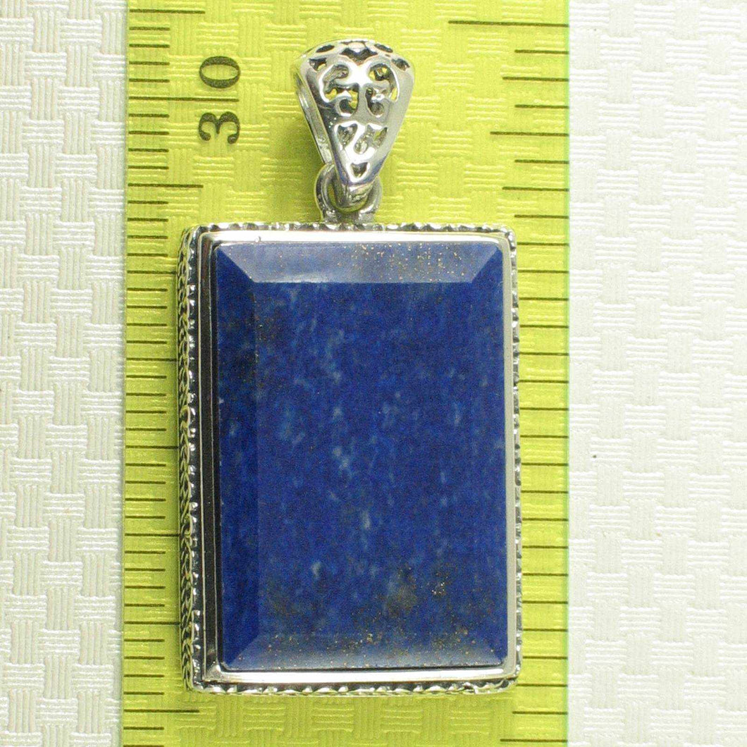 Antique-Style Lapis Rectangle Pendant