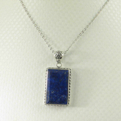Antique Style Lapis Rectangle Pendant