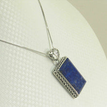 Load image into Gallery viewer, Antique Style Lapis Rectangle Pendant