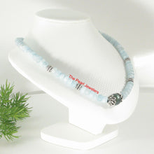 Load image into Gallery viewer, Aquamarine &amp; Silver Bali Beads Black Tahitian Pearl Necklace