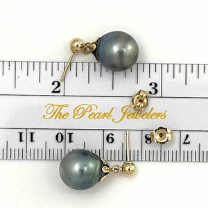 Baroque Tahitian Pearl Dangle Earrings – 14k Yellow Gold