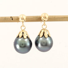 Load image into Gallery viewer, Baroque Tahitian Pearl Dangle Earrings – 14k Yellow Gold
