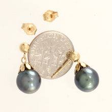 Load image into Gallery viewer, Baroque Tahitian Pearl Dangle Earrings – 14k Yellow Gold
