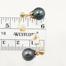 Load image into Gallery viewer, Baroque Tahitian Pearl Dangle Earrings – 14k Yellow Gold